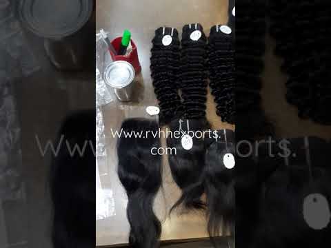 Indian Human Hair Bundles With 5x5 Lace Closure