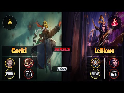 Nemesis CORKI (Mid) [Lethal Tempo] VS LEBLANC - Challenger EUW Patch 10.11