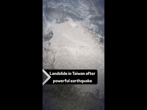 Landslide in Taiwan after powerful earthquake