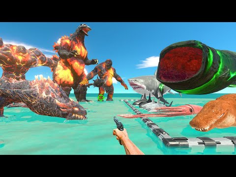 FPS Avatar Rescues Sea Monsters and Fights Volcano Monsters - Animal Revolt Battle Simulator
