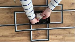 Прямокутна Led люстра до 25 м² з пультом 110 Вт чорний корпус 90 см (Sven 3s smart Bk)