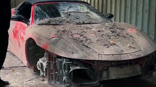 Egy régi, roncshalomként elhagyott Ferrari 430 felújítása - Felbőghet újra a motor?