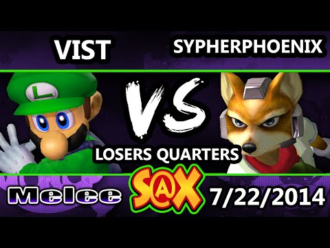 S@X Weekly - Vist (Luigi) Vs. SypherPhoenix (Fox) SSBM Losers Quarters - Melee