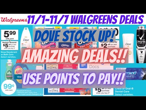 😁11/1 -11/7 Walgreens Couponing This Week 😎 11/1 Walgreens Deals {DOVE Stock UP} & USE Points To PAY