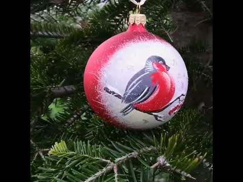 Миниатюра изображения товара Шар новогодний Декарт Птичка Снегирь 8Ш0019 (8см, серебристый)