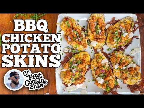 CJ's BBQ Chicken Potato Skins on the Blackstone Griddle