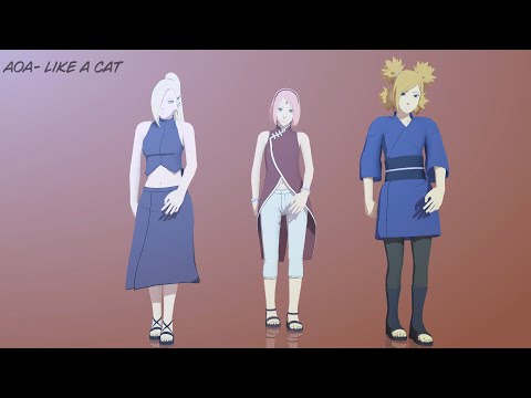 AOA - 사뿐사뿐(Like a Cat) - Ino*Temari*Sakura | Naruto MMD