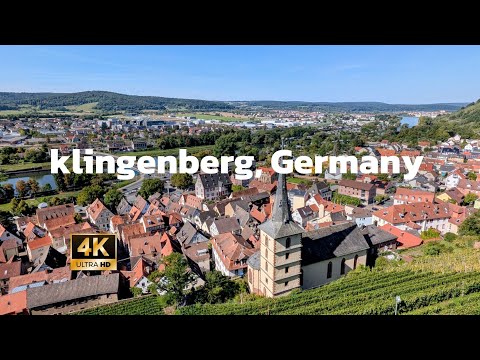 Walking in klingenberg Germany, 4K 