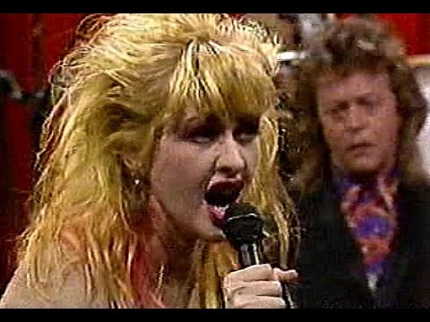 Cyndi Lauper & Rick Derringer 10-16-86 two songs late night TV performance