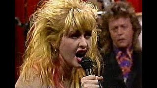 Cyndi Lauper &amp; Rick Derringer 10-16-86 two songs late night TV performance