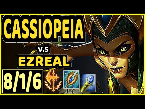 XIAOWEI (CASSIOPEIA) vs EZREAL - 8/1/6 KDA BOTTOM ADC GAMEPLAY - KR Ranked GRANDMASTER