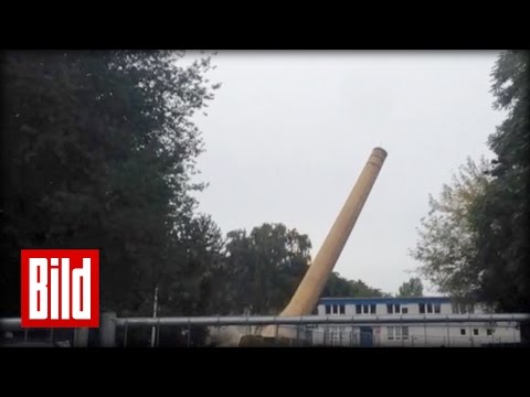 Dresden: Schornstein gesprengt - Bild Reporter vor Ort ( Industrie / Lost / Demografie )