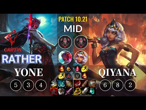 GRF Rather Yone vs Qiyana Mid - KR Patch 10.21