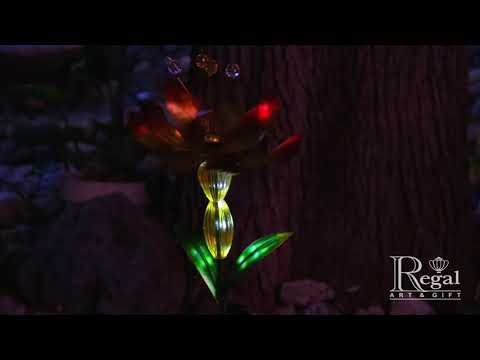 12507 Flower Spinner Solar Stake - Yellow