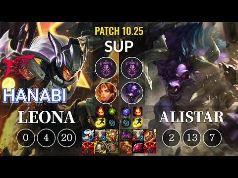 TLN Hanabi Leona vs Alistar Sup - KR Patch 10.25