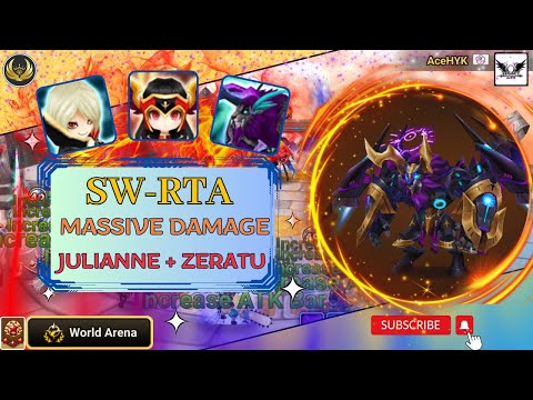 The Massive Damage Combo in Summoners War with Vanessa, Julianne and Zeratu destroy enemy!