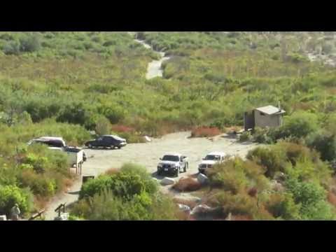 View of the Middle Fork Trailhead and Forest Road 2N58 running alongside Lytle Creek