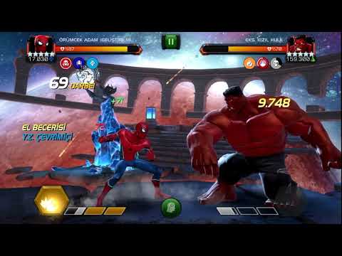 #Mcoc lol spiderman(stark enhanced) vs red hulk