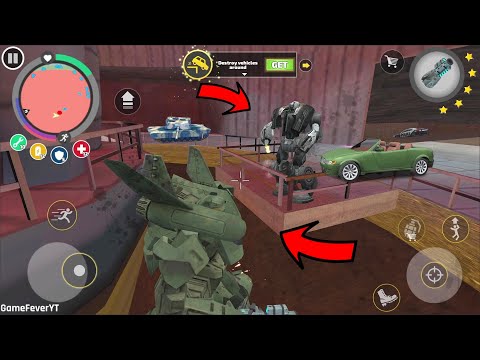 Rope Hero Vice Town - (Transformer Jet Airplane Stuck in Light House) Jet Airplane Fight Car Robot