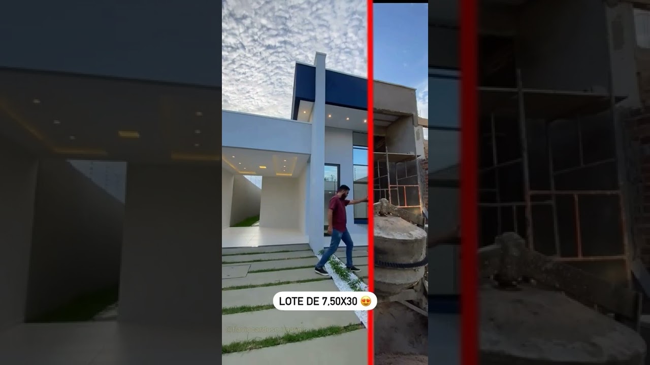 Olha esse Antes e Depois dessa Fachada Residencial 😱😍 Incrível l Via @fachadasincriveis #shorts