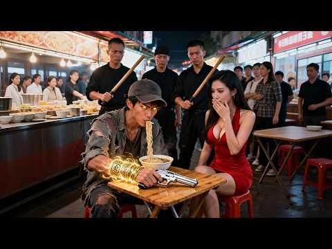 窮小子街頭吃麵竟被混混欺辱，眾人以為他死定了，豈料他竟是剛出獄的第一殺手！一秒打出十發子彈秒殺黑幫，美女總裁被他征服開出上億聘禮求他當貼身保鑣！ #別惹狠人