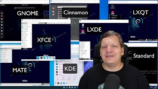 Debian 11 alle Desktops / GUIs im Vergleich - GNOME, KDE, Cinnamon, MATE, XFCE, LXQt, LXDE
