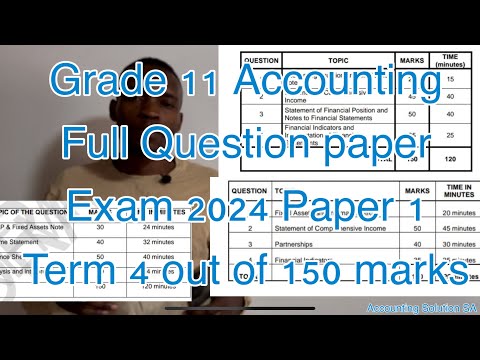 Grade 11 Accounting Paper 1 Final Exam 2024 | [Full version out of 150 marks]