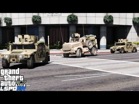 Humvee's Escorting Armored Military Personnel Carrier in GTA 5