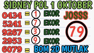 PREDIKSI SDY POOLS HARI INI 1 OKTOBER 2026 | BOCORAN SIDNEY HARI INI | RUMUS KEP