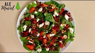 ENSALADA DE FRESAS, QUESO DE CABRA Y NUECES CARAMELIZADAS - Ideas Para Navidad Y Año Nuevo