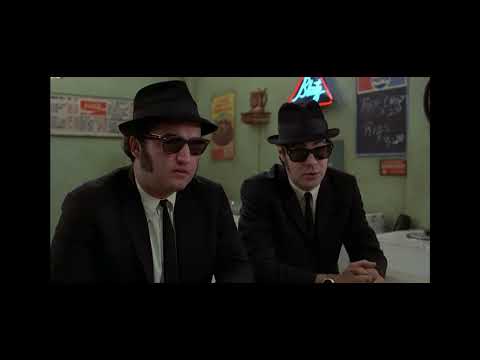 4 FRIED CHICKENS AND A COKE ! JAKE AND ELWOOD ORDER FOOD FROM THE QUEEN OF SOUL ! THE BLUES BROTHERS