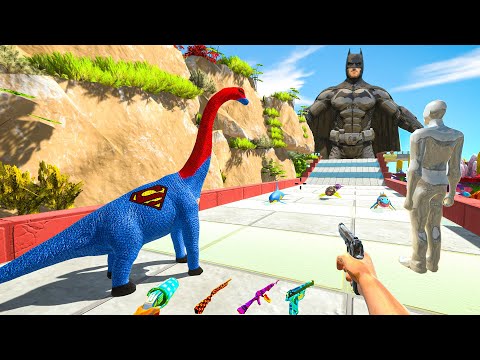 FPS AVATAR & SUPER BRACHIOSAUR VS BATMAN DEATH TRAP MISSION - Animal Revolt Battle Simulator