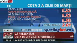 Biletul zilei Sportingbet: Pe plus in ultimele DOUĂ LUNI! Aici, un nou combo »