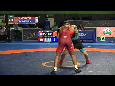 1/4 FS - 74 kg: F. GOMEZ MATOS (PUR) v. A. ADANABASIER (CHN)