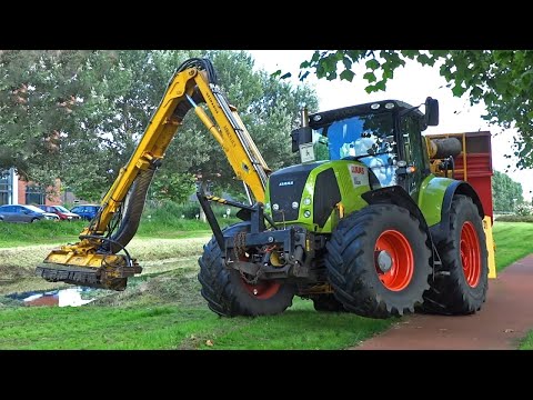 Ditch Mowing | Claas Axion 810 + Herder Grenadier | Lagerweij Renswoude