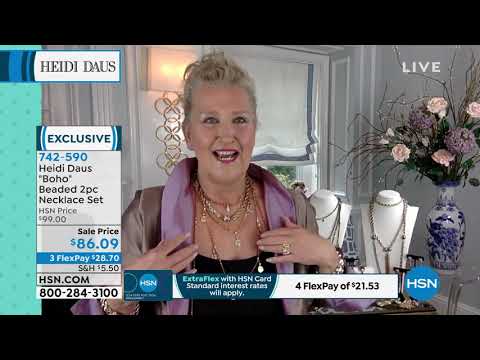 Heidi Daus "Boho" Beaded 2piece Toggle and Lariat Neckla...