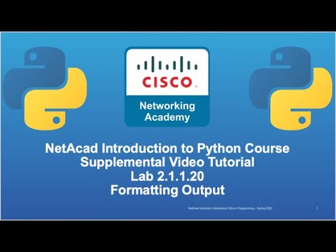 Cisco NetAcad Introduction to Python Course - Supplemental Lab Tutorial & Solution Set: Lab 2.1.1.20