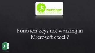 F Function Keys not working in microsoft excel 2007/2010/2013