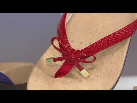 Vionic Thong Sandals w/ Bow Detail - Bella II Lizard on QVC