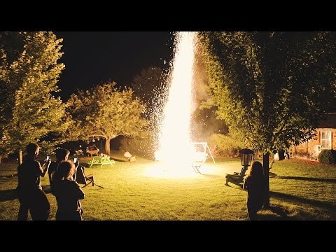 Starting a campfire with 2000 sparklers! + Super Slow Mo!