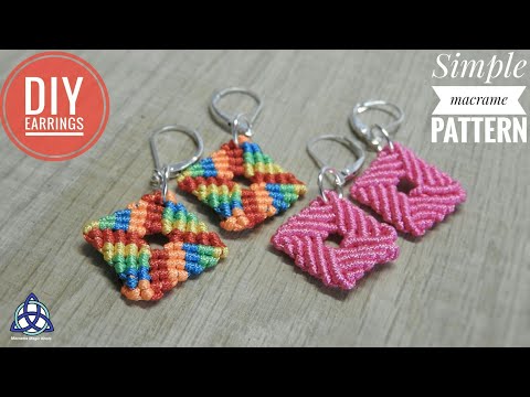 Green Macrame Beaded Earrings Tutorial EASY Macrame Craft Idea