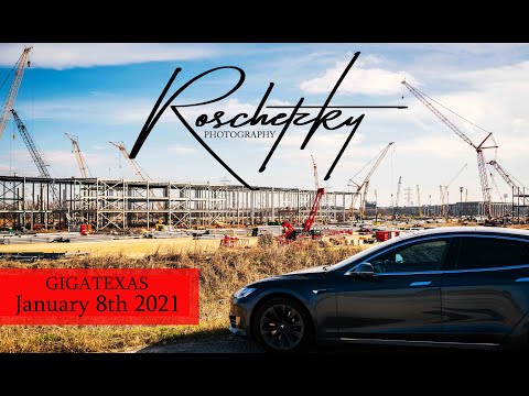 GigaTexas - 1-8-2021 - Cyber Drone Edit with new concrete flooring - Home of the Cybertruck Austin