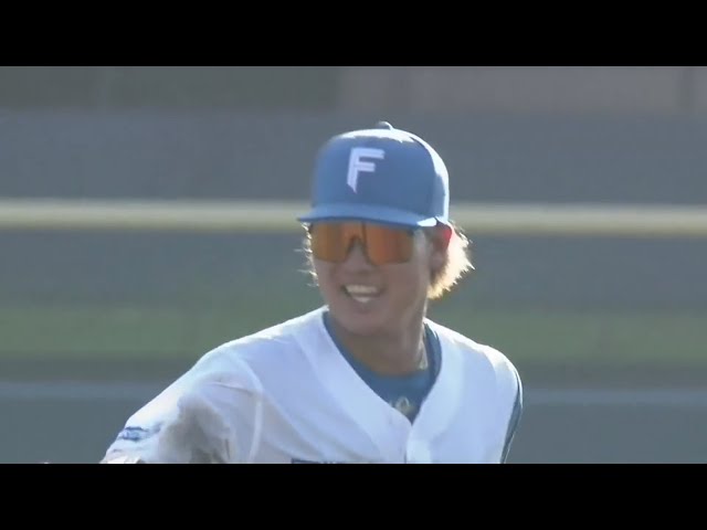【ファーム】出塁許さず!! ファイターズ・郡拓也 強烈な打球をナイスキャッチ!!  2023年8月17日 北海道日本ハムファイターズ 対 読売ジャイアンツ