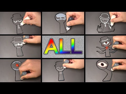 Incredibox Sprunki Horror Pancake Art - Phase 1 to Phase 10 [Black]