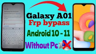 Galaxy A01 (SM-A015F) frp lock bypass //Haw to bypass Galaxy A01 Android 10,11 frp lock, without pc