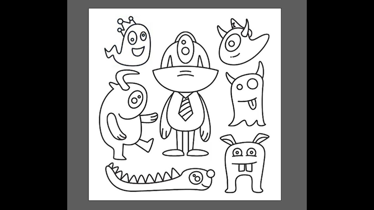 Doodle Monsters Vector Drawing | Illustrator Tutorial