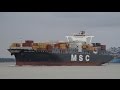 container ship MSC MELISSA departing the port of felixstowe 7/10/16