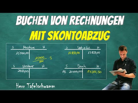 Simple posting of invoices with cash discount including presentation on T-accounts and posting re...