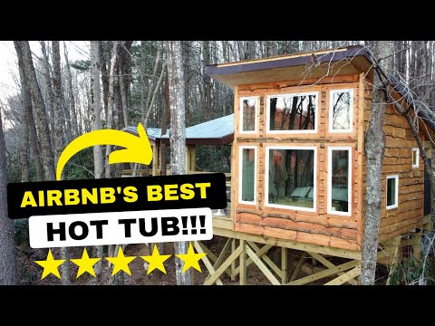 Treehouse Airbnb Full Tour In The NC Mountains || BEST Hot Tub!!!