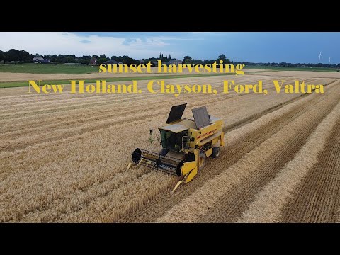 Sunset harvesting | New Holland. Clayson, Ford, Valtra
